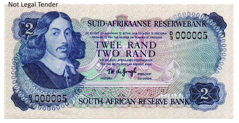1974 Type 5 TW De Jongh Second Issue R2, Low Serial `000005`