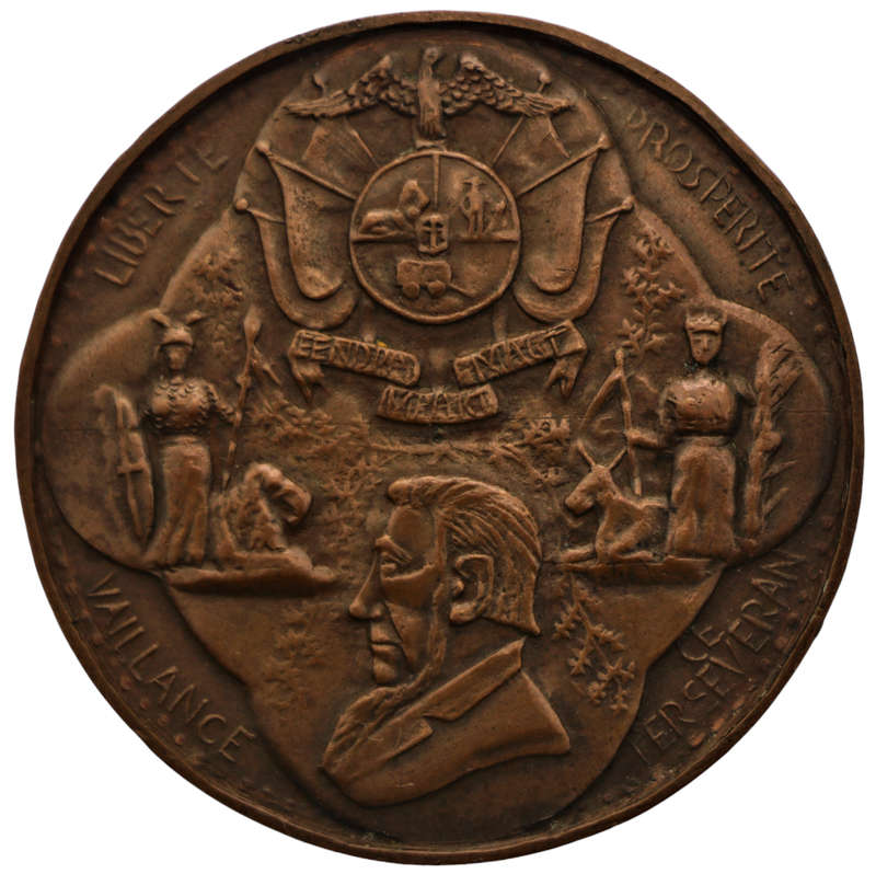Rare 1900 Boer War Prisoner of War Island St Helena `Cardboard` (Bronze) Medal, Smooth COA