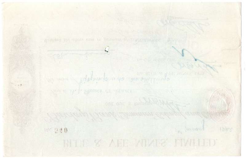 1942 Southern Rhodesia, Barclays Bank - Blue & Vee Mines, Limited Cheque issued for £56 & 6 Shilling