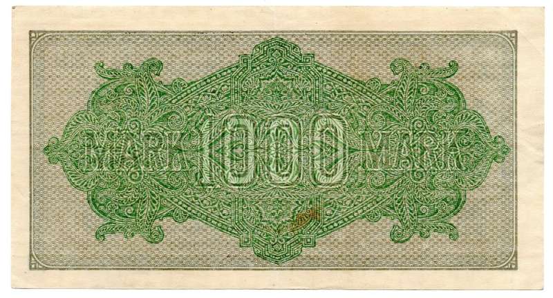 1923 German Berlin Reichsbanknote 1000 Mark Star Replacement, Pick#76a White paper