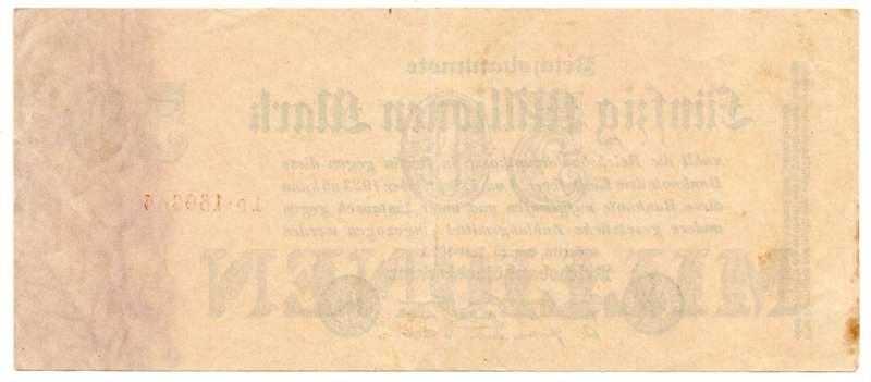 1923 German Berlin Reichsbanknote 50 Million Mark Pick#98a
