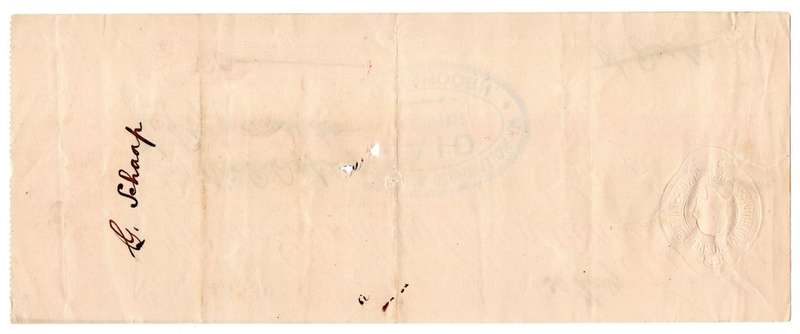 1911 African Banking Corporation Limited Cheque Oudtshoorn, 50 Pounds