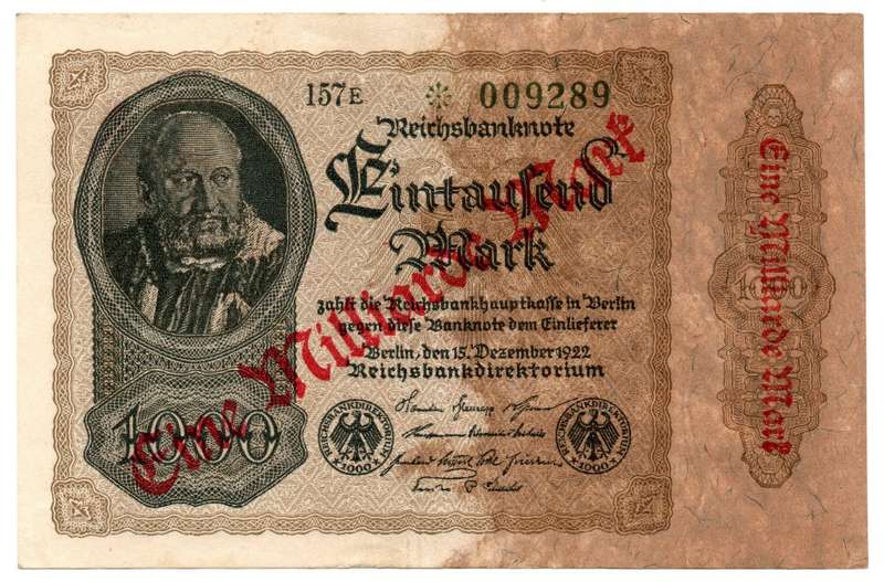 1922 German Berlin 1 Million Mark Overtsamped 1000 Mark Pick#113, Replacement Star Note
