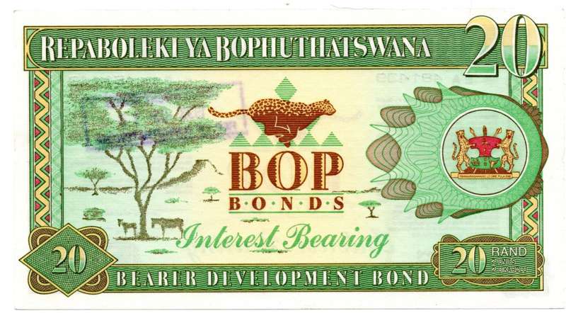 1993 Bophuthatswana Development Bearer R20 Bond Note