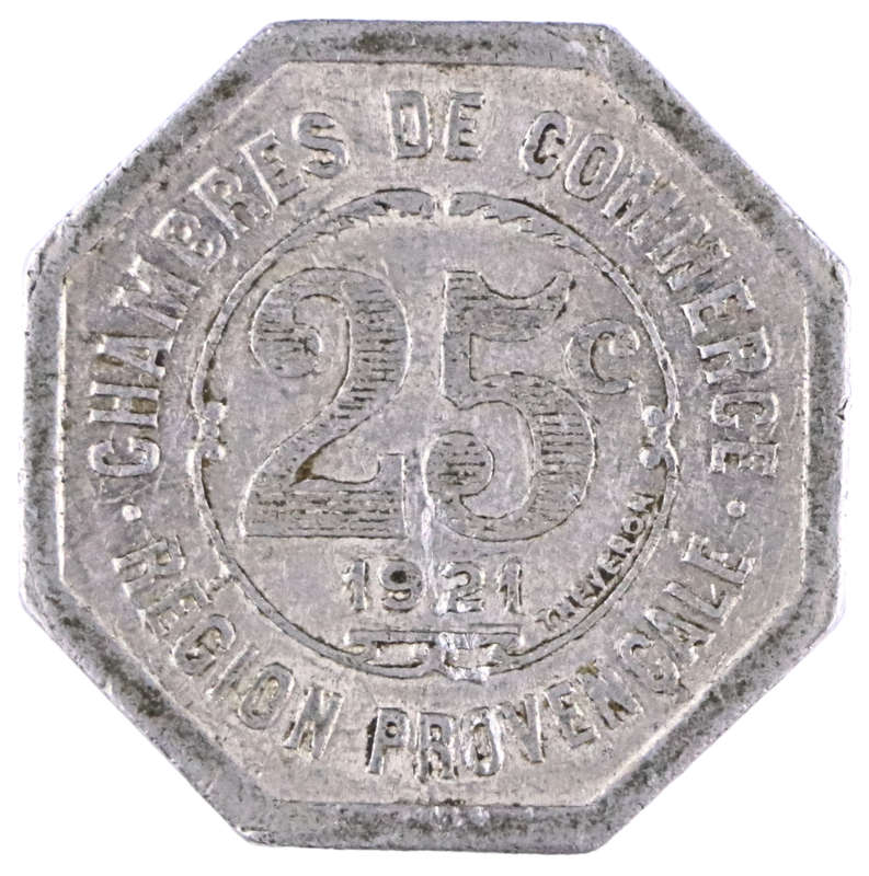 1921 Region of Provence-Alpes-Côte d`Azur (French notgeld) 25 Centimes