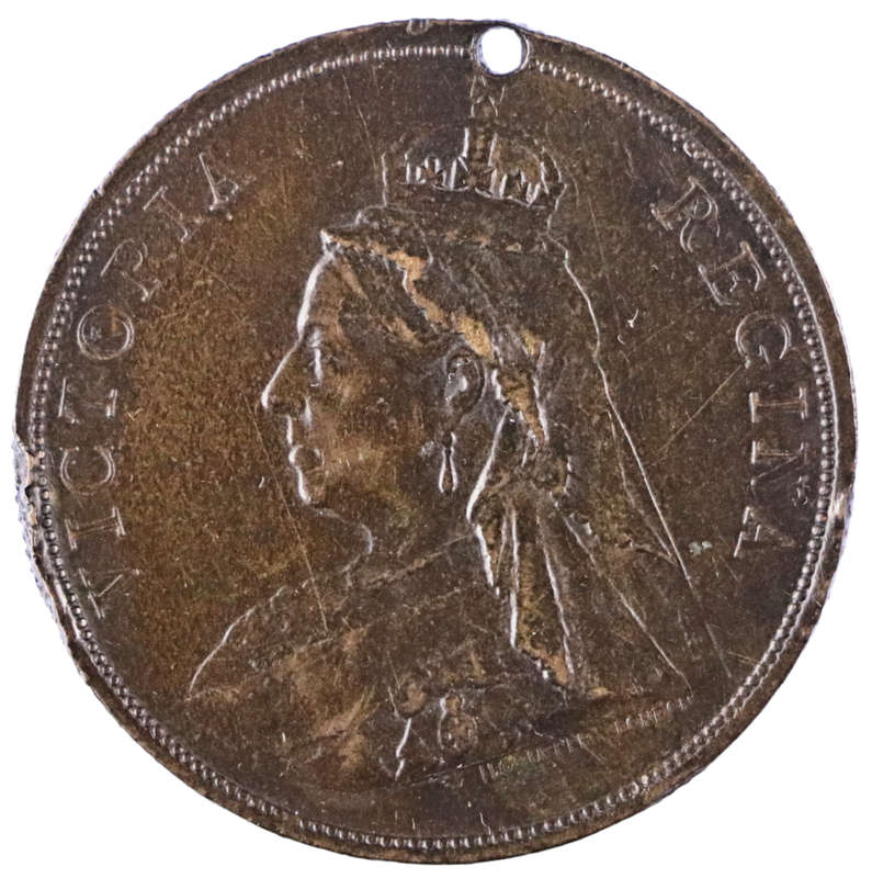 1897 Z.A. Republic Queen Victoria Diamond Jubilee Bronze medallion, rim nicks, Laidlaw: 0798,