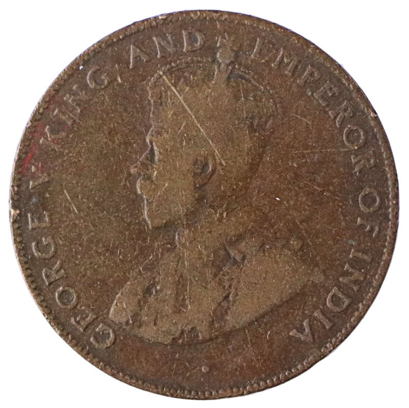 1923 Mauritius 5 Cent, 400k Minted, KM#14