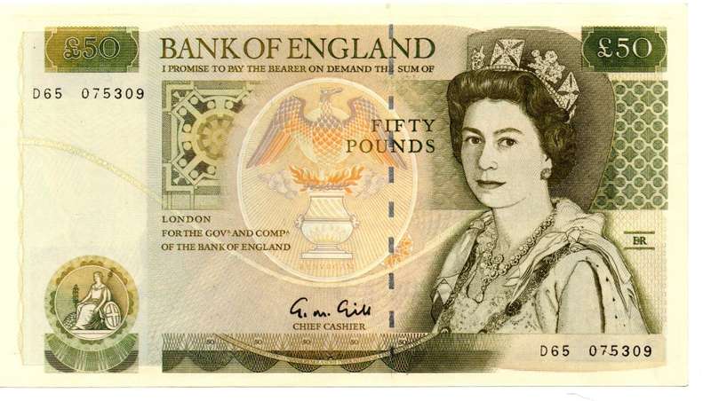 1981-93 Great Britain £50 Prop Note [Reproduction for Film]