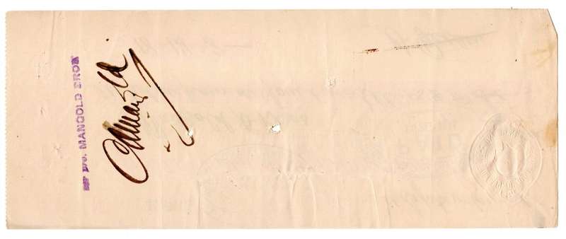 1911 African Banking Corporation Limited Cheque Oudtshoorn, 18 Pounds 14 Shillings 8 Pence
