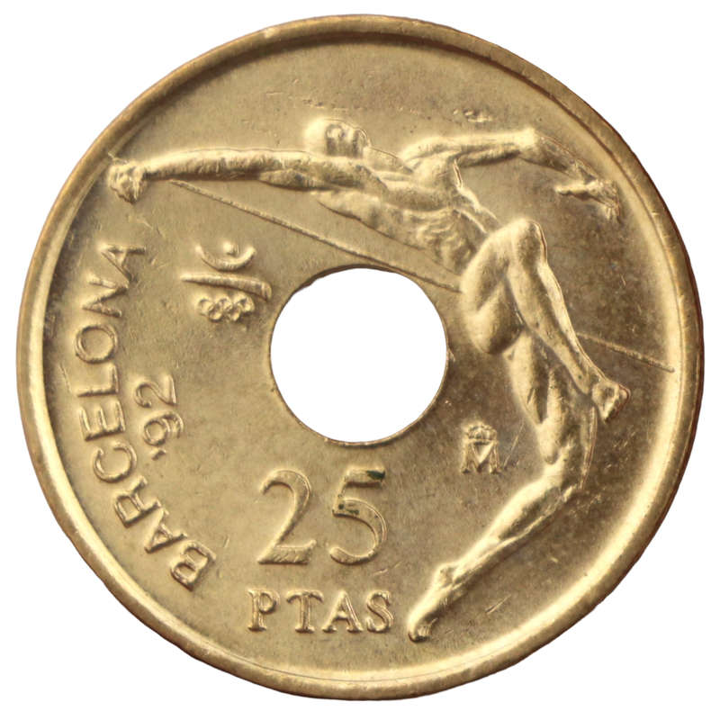 1990 Spain Barcelona summer Olympic Game 25 Ptas, KM#851