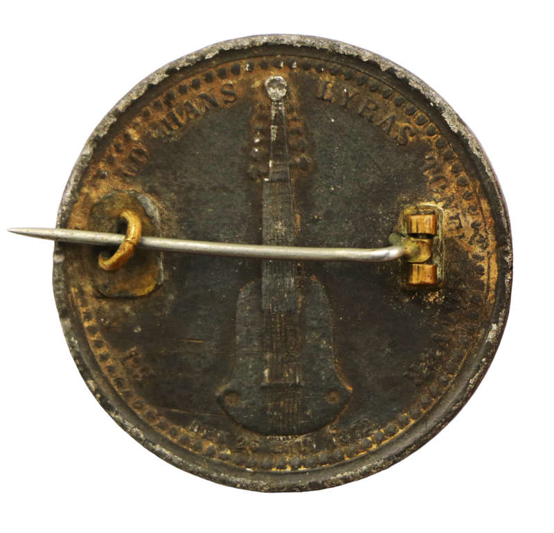 1872 Sweden Carl Michael Bellman Commemorative Medal, brooch pin attached