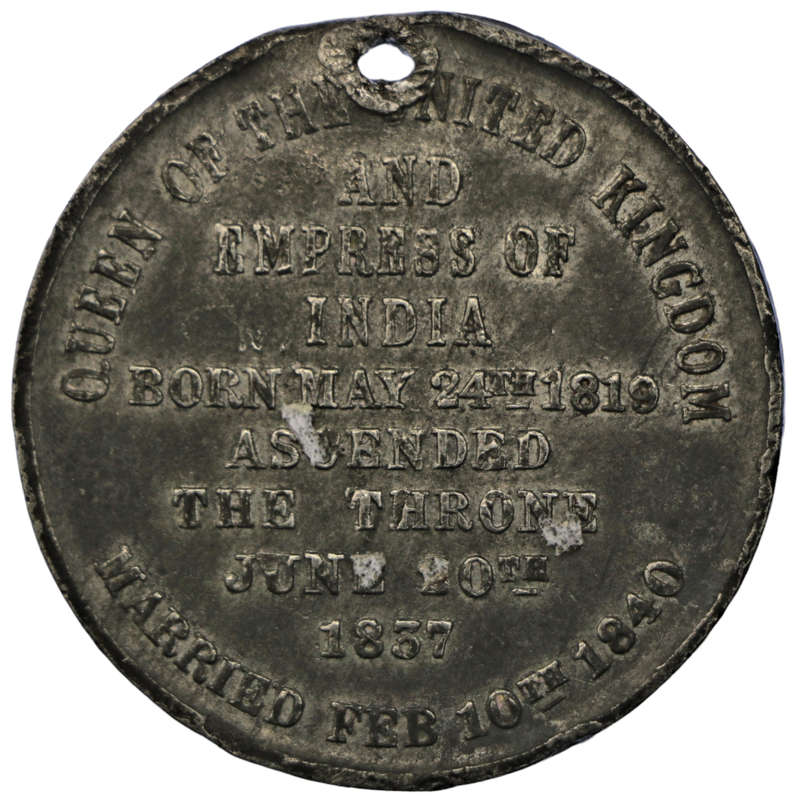 1887 Empress Of India Queen Victoria Jubilee Tin-Lead Medallion