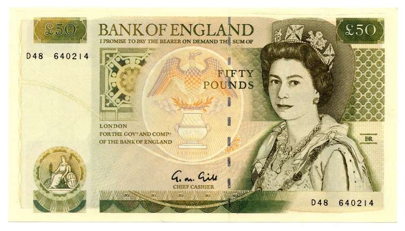 1981-93 Great Britain £50 Prop Note [Reproduction for Film]