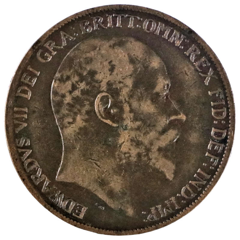 Error 1910 Great Britain 1 Penny KM#794, Die Transfer i.e. Progressive Indirect Design Transfer (Als