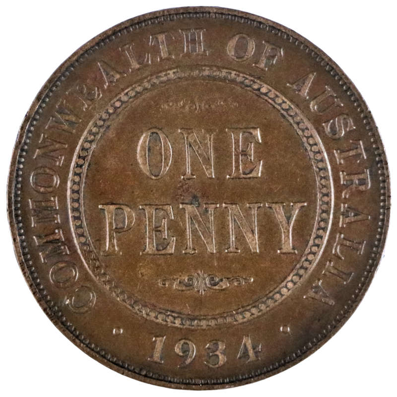 1934 Australia 1 Penny KM#23