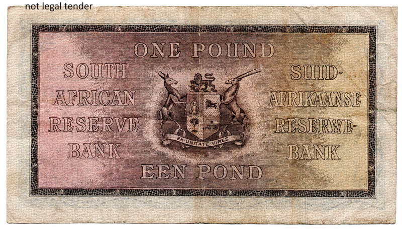 1946 South Africa Type 8 MH De Kock First Issue 1 Pound