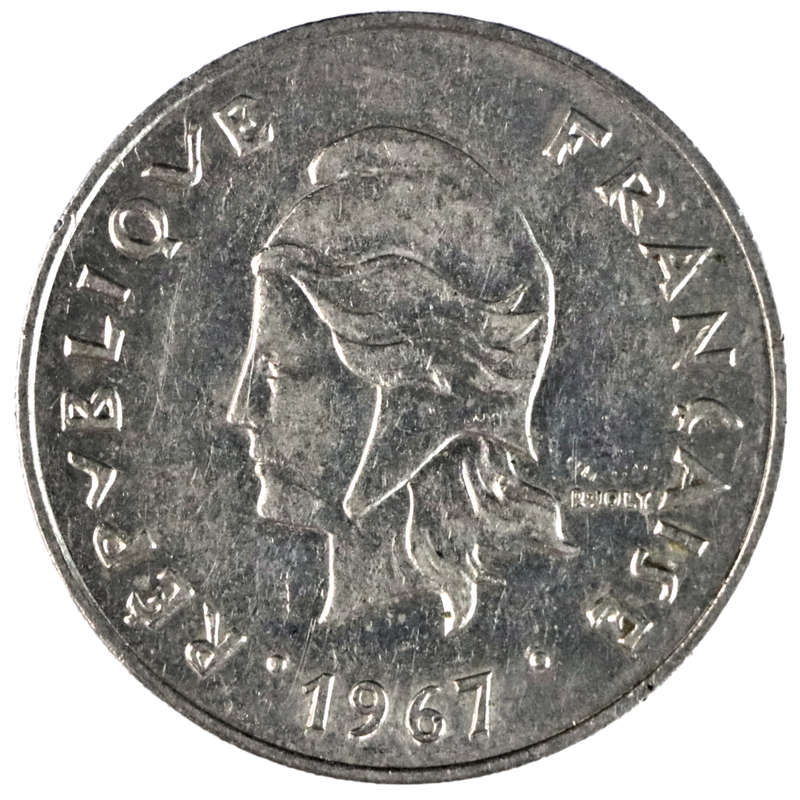 1967 French Polynesia 50 Francs KM#7,  600k Minted
