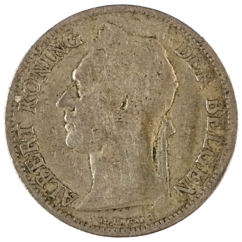 1925 Belgian Congo 50 Centimes (Dutch text) KM#23