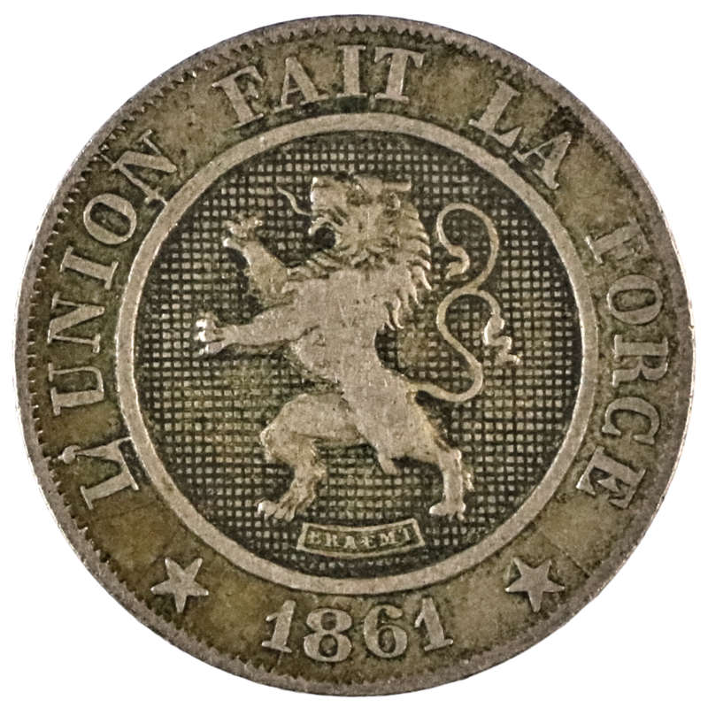 1861 Belgium 10 Centimes KM#22