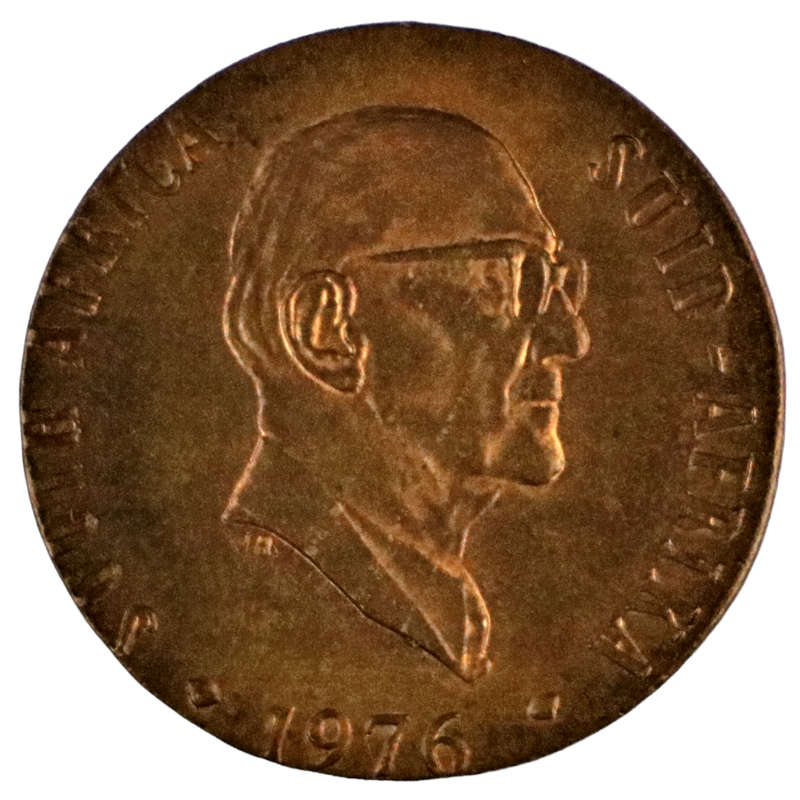 Error 1976 South Africa 2 Cent Struck on 1 Cent Planchet