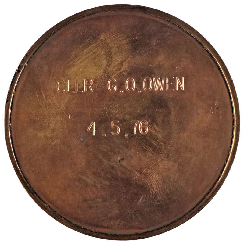 1976 Cape Town Mayor John Tyers, reverse was stamped retrospectively for the occasion of the UCT Rag