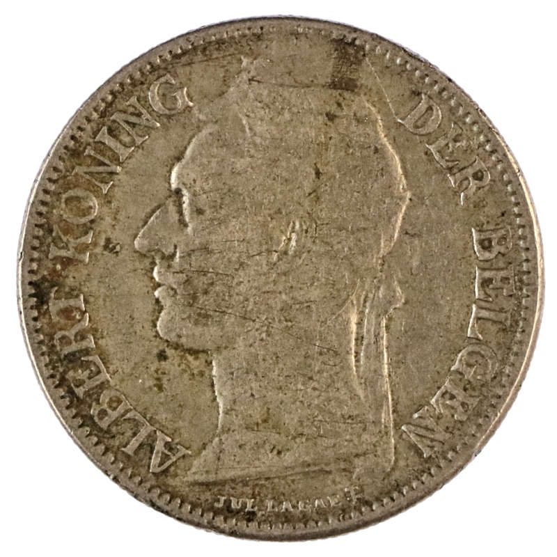 1921 Belgian Congo 50 Centimes (Dutch text) KM#23