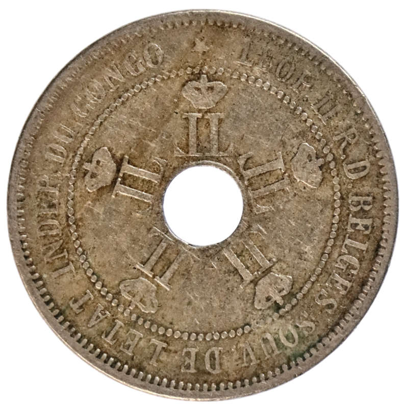 1908 Belgian Congo [Congo Free State] 20 Centimes 400k Minted KM#11