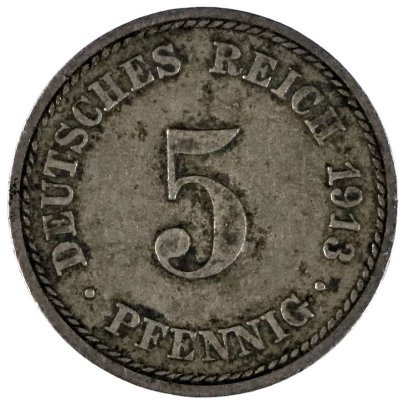 1913-A German Berlin 5 Pfennig KM#11