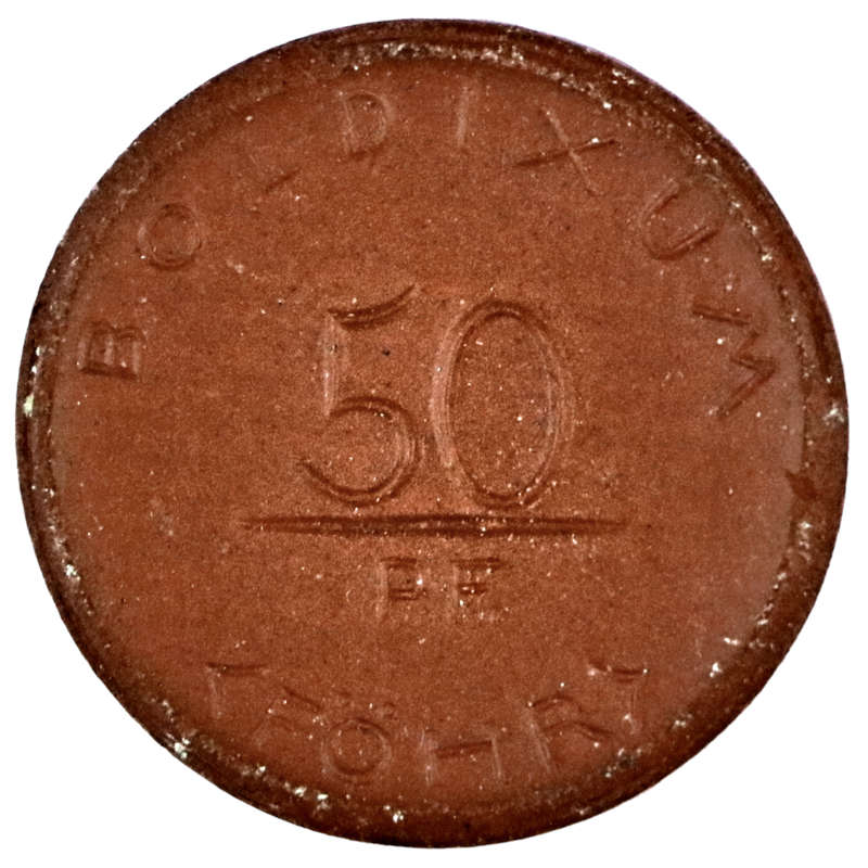 1920 German Stadt, Weimar Republic [Boldixum auf Föhr] Porcelain 50 Pfennig , 40k Minted
