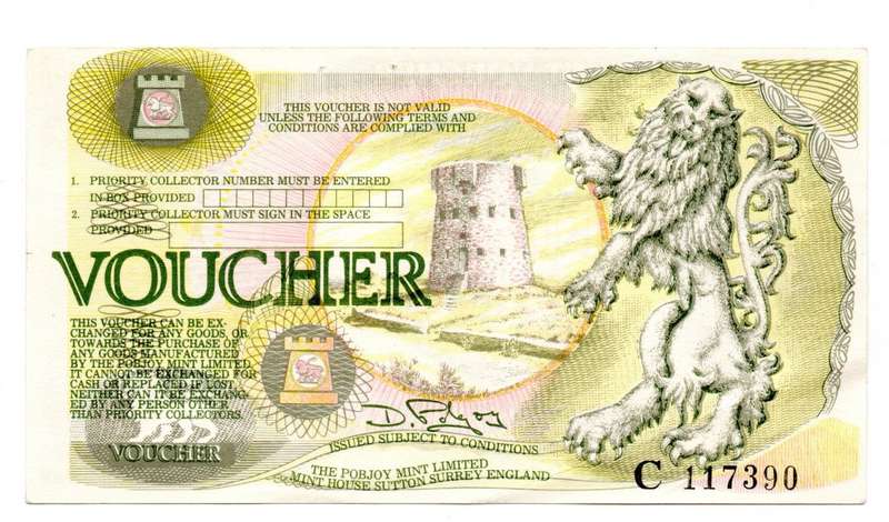 1980 England Pobjoy Mint Ltd 50 Pence Commemorative Voucher - Unissued