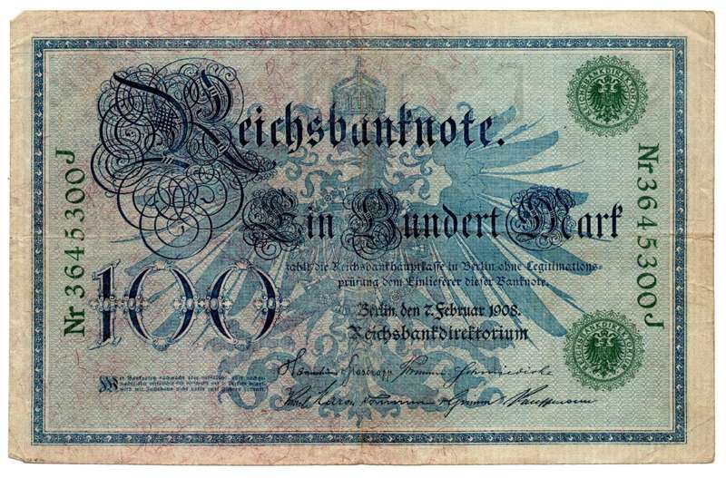 1908 German Berlin 100 Mark