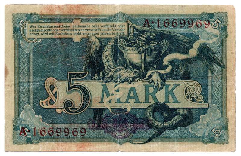 1904 German Berlin 5 Mark Pick#8b
