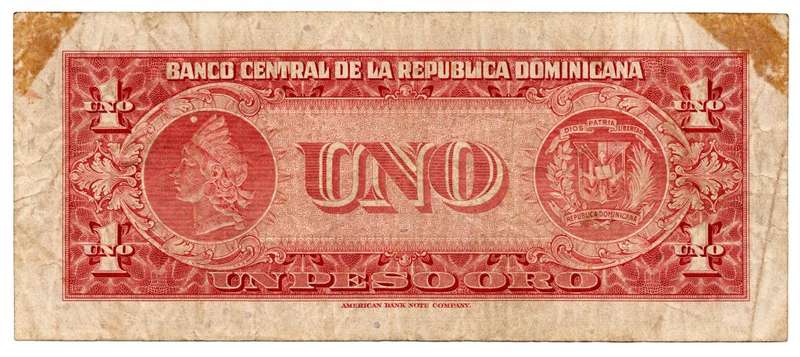 1962 Dominican Republic 1 Peso Oro Pick#91