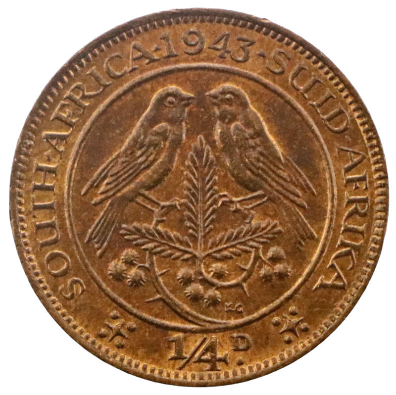 1943 South Africa 1/4 Penny