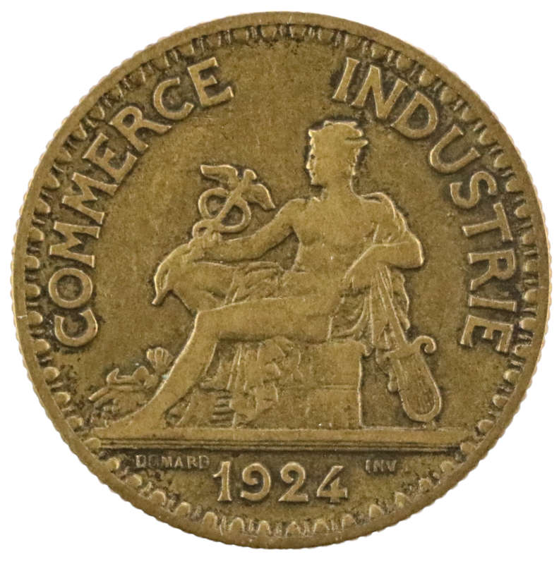 1924 France 2 Franc Chambers of Commerce KM#877, rim nick
