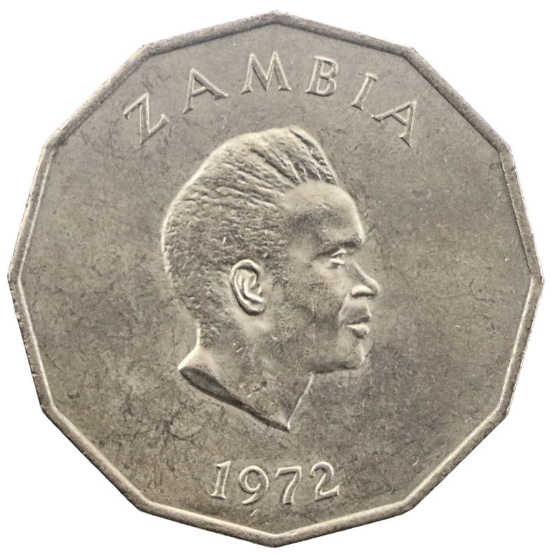 1972 Zambia 50 Ngwee KM#16