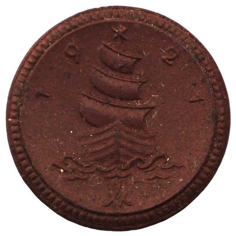 1921 German Federal state of Saxony Porcelain 1 Mark - Sachsen 546k Minted