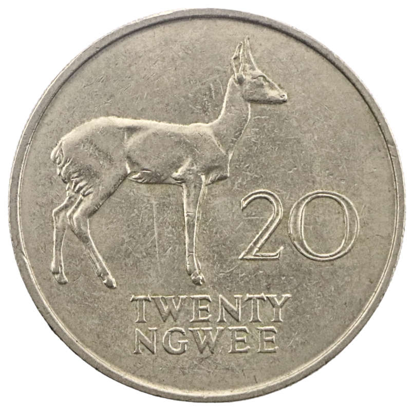 1968 Zambia 20 Ngwee KM#13