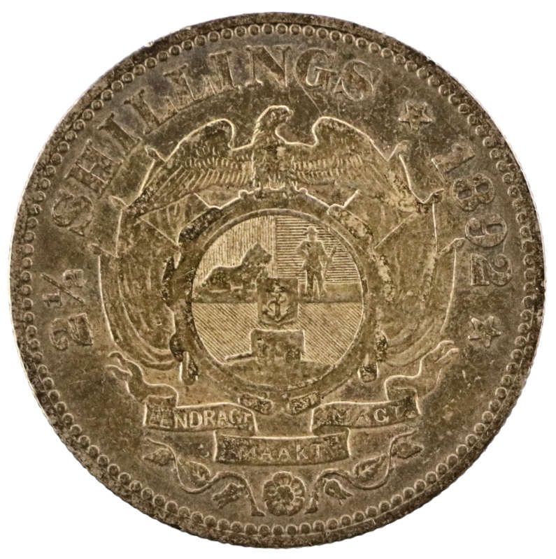 1892 ZAR 2 1/2 Shilling, Key Date 16 300 Minted