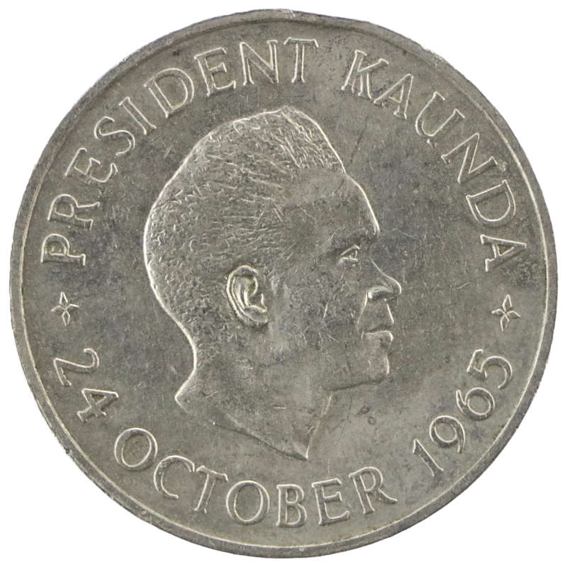 1965 Zambia Commemorative issue Independence 5 Shillings 10k Minted KM#4