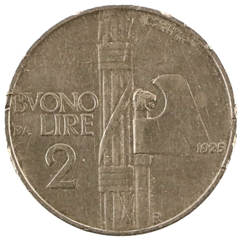 1925 Italy 2 Lire KM#63
