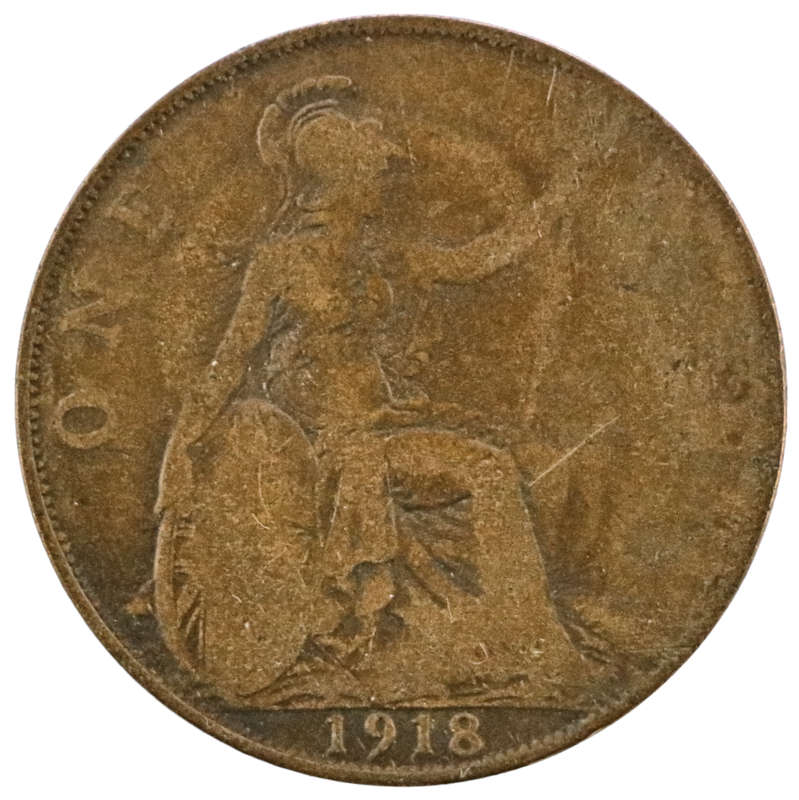 Error 1918 Great Britain 1 Penny KM#810, Die Transfer i.e. Progressive Indirect Design Transfer (Als