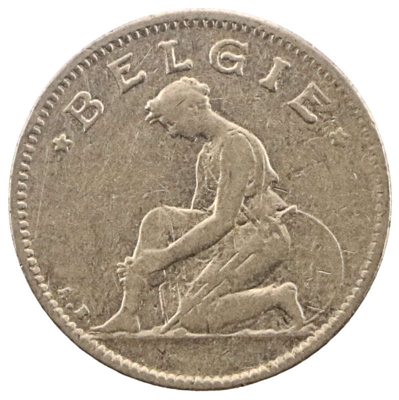 1923 Belgium 50 Centimes Dutch text KM#88