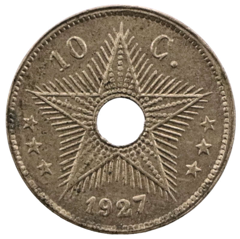 1927 Belgian Congo 10 centimes KM#18