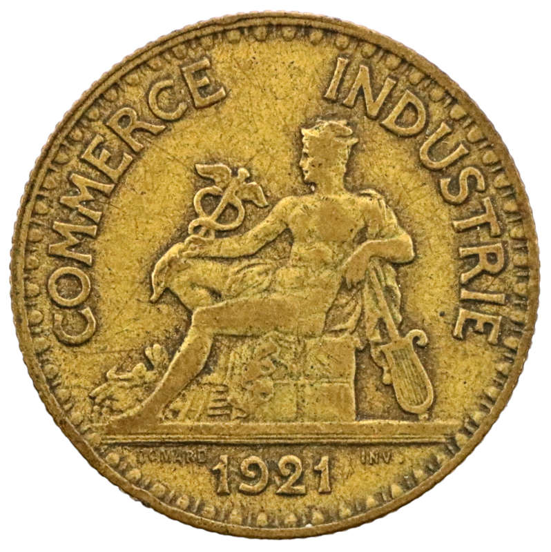1921 France 2 Franc Chambers of Commerce KM#877