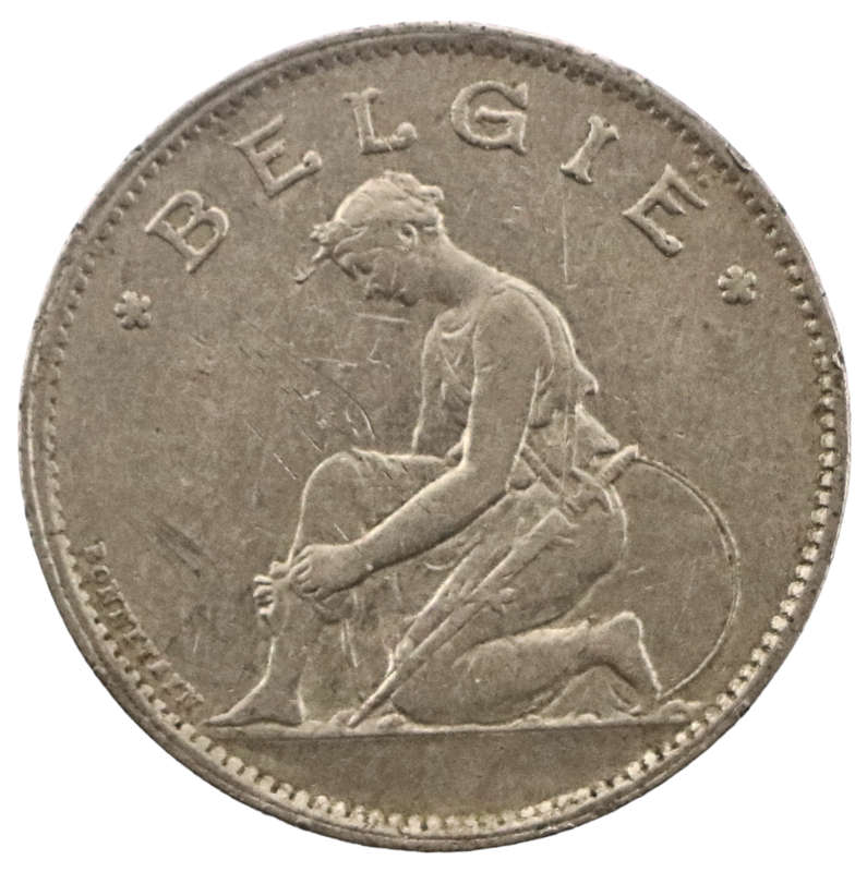 1928 Belgium 1 Franc Dutch text KM#90
