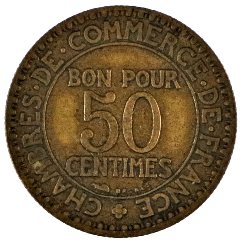 1923 France 50 Centimes KM#884