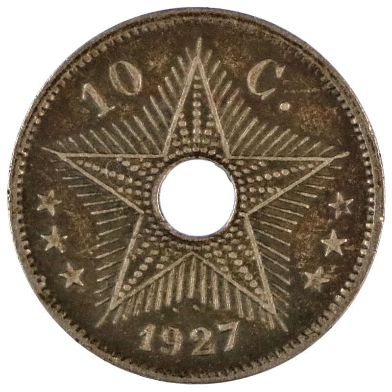 1927 Belgian Congo 10 Centimes KM#12