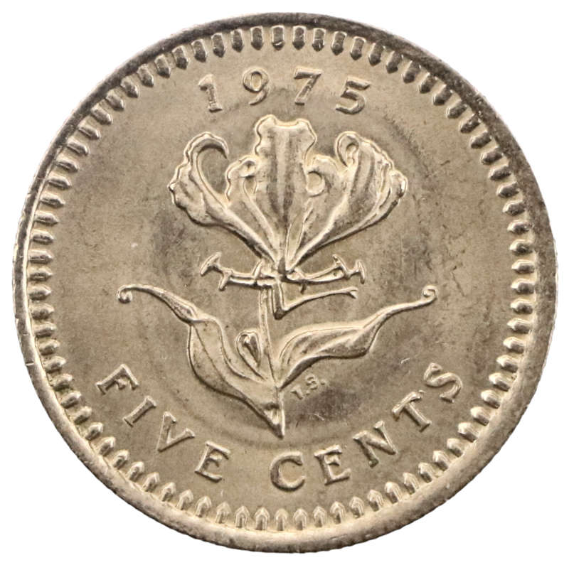 1975 Rhodesia 5 Cent KM#13