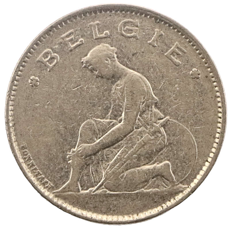 1923 Belgium 1 Franc Dutch text KM#90